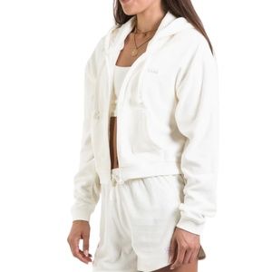 VANS Teri Crop Full Zip Hoodie New w/ tags - sz XL - Marshmallow